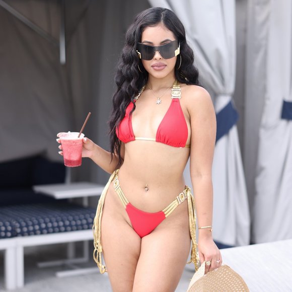 Gold Strap Two Piece Bikini Swimsuit - Picture 4 of 6